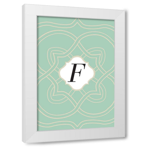 Initials Pattern F White Modern Wood Framed Art Print by Art Licensing Studio