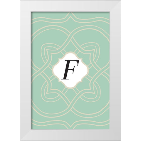 Initials Pattern F White Modern Wood Framed Art Print by Art Licensing Studio