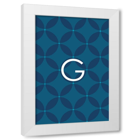 Initials Pattern G White Modern Wood Framed Art Print by Art Licensing Studio