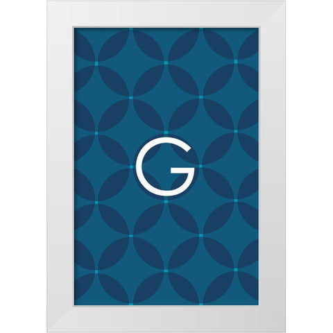 Initials Pattern G White Modern Wood Framed Art Print by Art Licensing Studio