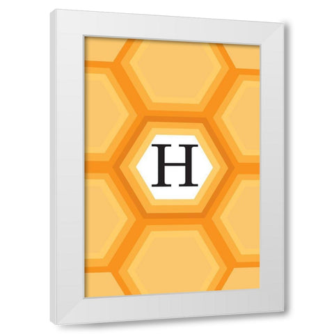 Initials Pattern H White Modern Wood Framed Art Print by Art Licensing Studio