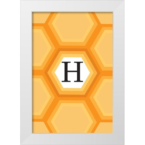Initials Pattern H White Modern Wood Framed Art Print by Art Licensing Studio