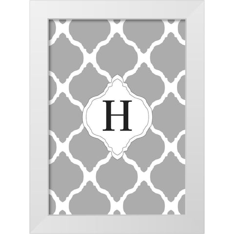 H White Modern Wood Framed Art Print by Art Licensing Studio