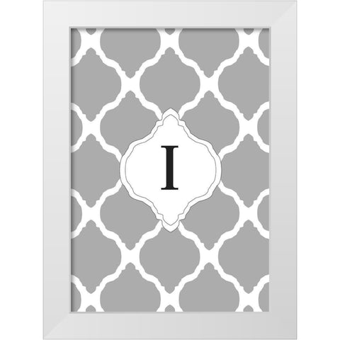 I White Modern Wood Framed Art Print by Art Licensing Studio