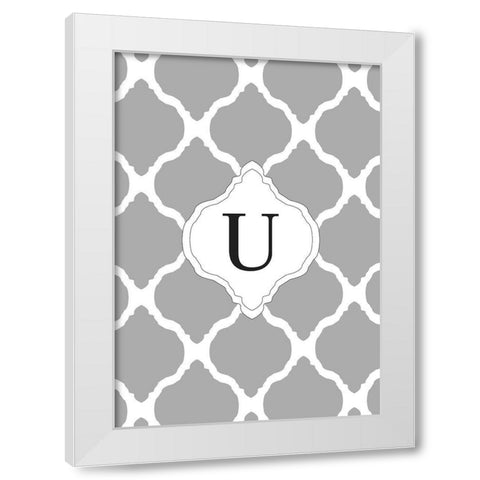U White Modern Wood Framed Art Print by Art Licensing Studio