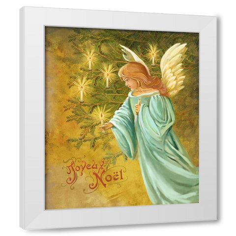 Candle Lighting Angel White Modern Wood Framed Art Print by Art Licensing Studio
