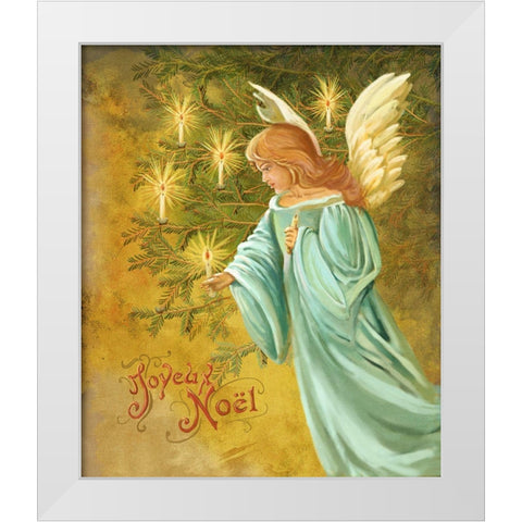 Candle Lighting Angel White Modern Wood Framed Art Print by Art Licensing Studio