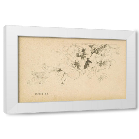 Pansies White Modern Wood Framed Art Print by Art Licensing Studio