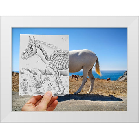 Pencil Vs Camera 40 - The Skeletons White Modern Wood Framed Art Print by Heine, Ben