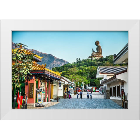 Buddha - Hong Kong White Modern Wood Framed Art Print by Heine, Ben