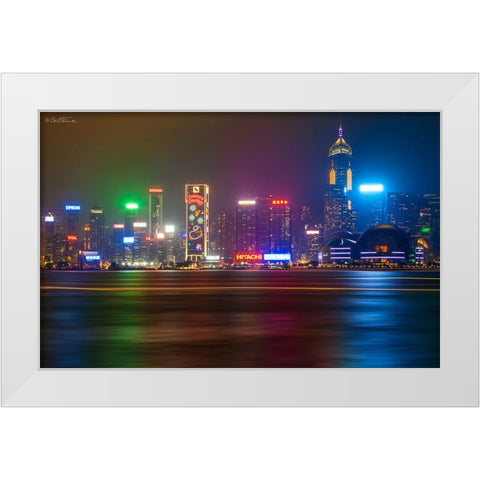 Hong Kong by Night 2014 White Modern Wood Framed Art Print by Heine, Ben