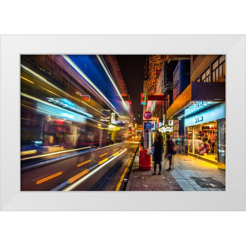 Hong Kong Street White Modern Wood Framed Art Print by Heine, Ben