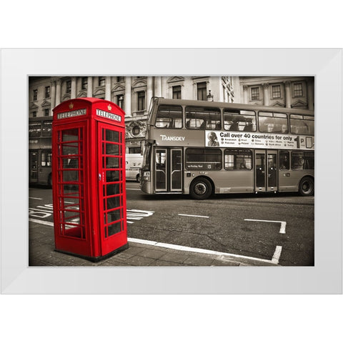 Telephone White Modern Wood Framed Art Print by Heine, Ben