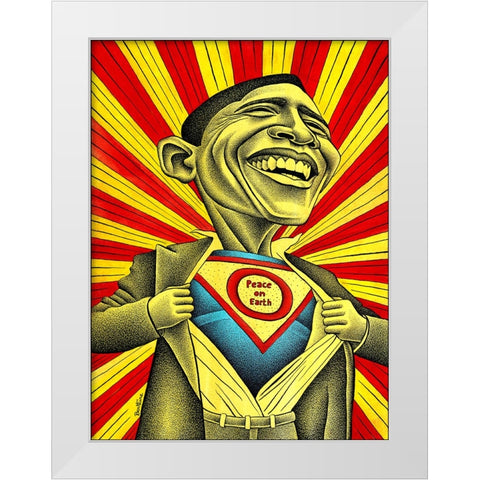 Will Obama Change The World White Modern Wood Framed Art Print by Heine, Ben