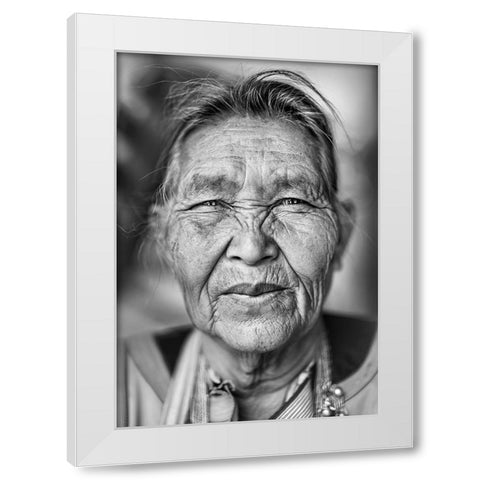 Lizu Woman 2 in Thailand - Ethnic Minority White Modern Wood Framed Art Print by Heine, Ben