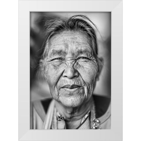 Lizu Woman 2 in Thailand - Ethnic Minority White Modern Wood Framed Art Print by Heine, Ben