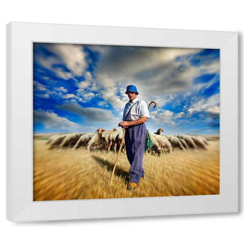 The Shephards Call White Modern Wood Framed Art Print by Heine, Ben