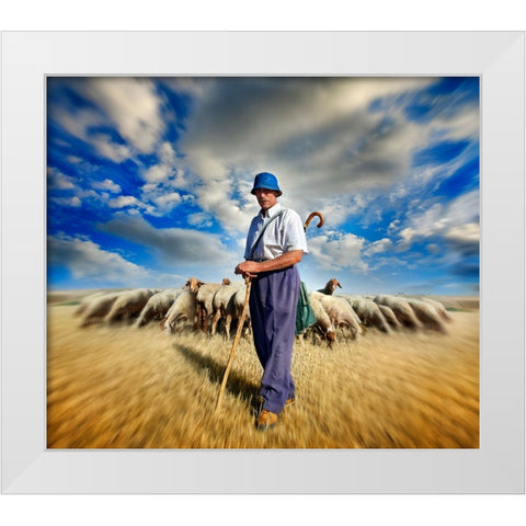 The Shephards Call White Modern Wood Framed Art Print by Heine, Ben