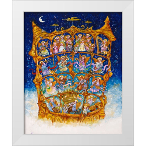And The Angels Sing White Modern Wood Framed Art Print by Bell, Bill