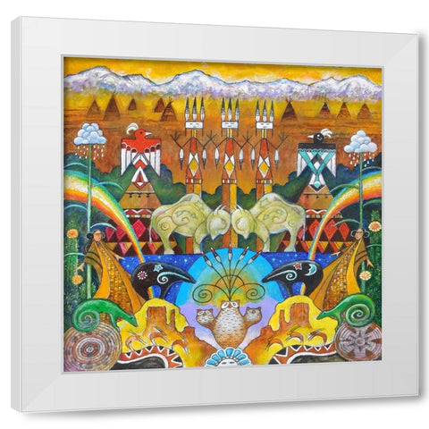 Monument Valley White Modern Wood Framed Art Print by Bell, Bill