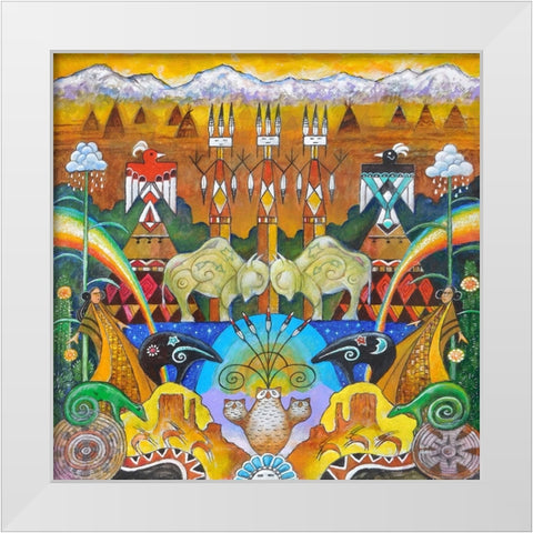 Monument Valley White Modern Wood Framed Art Print by Bell, Bill