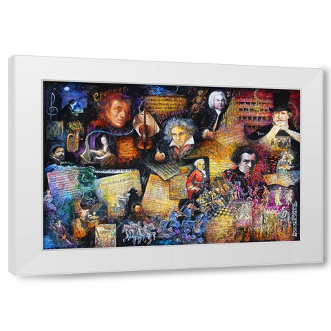 Art of Music White Modern Wood Framed Art Print by Bell, Bill