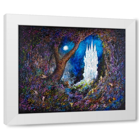 The Fairie Castle White Modern Wood Framed Art Print by Bell, Bill