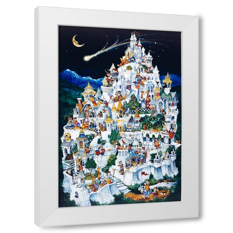 Animal Castle White Modern Wood Framed Art Print by Bell, Bill