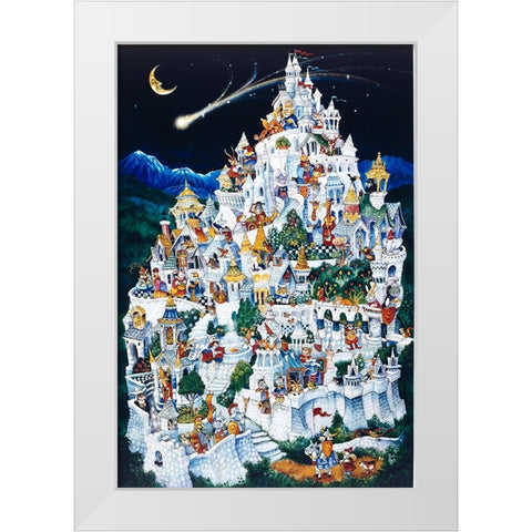 Animal Castle White Modern Wood Framed Art Print by Bell, Bill