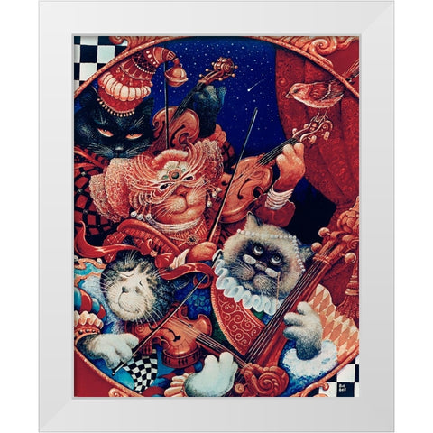 9 White Modern Wood Framed Art Print by Bell, Bill