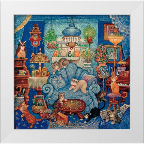 14 White Modern Wood Framed Art Print by Bell, Bill