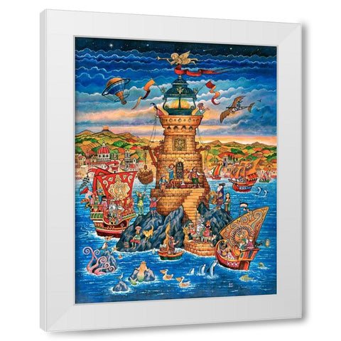 17 White Modern Wood Framed Art Print by Bell, Bill