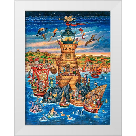 17 White Modern Wood Framed Art Print by Bell, Bill