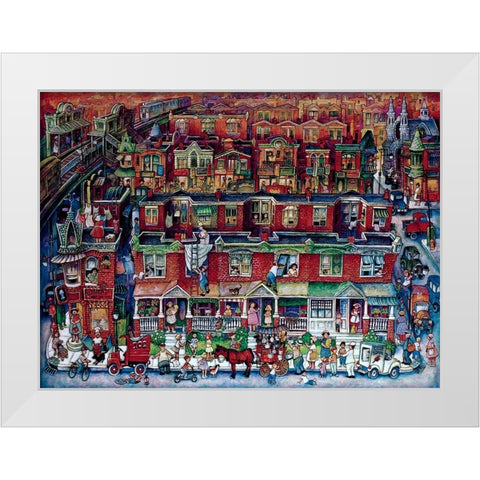 Neighborhood White Modern Wood Framed Art Print by Bell, Bill