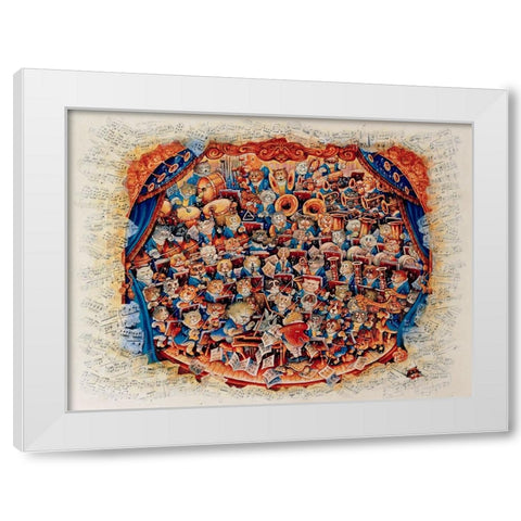 Beethoven White Modern Wood Framed Art Print by Bell, Bill