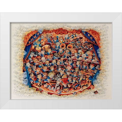 Beethoven White Modern Wood Framed Art Print by Bell, Bill