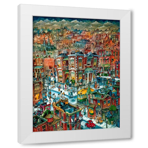 School S B Huey White Modern Wood Framed Art Print by Bell, Bill