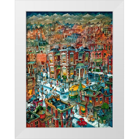 School S B Huey White Modern Wood Framed Art Print by Bell, Bill