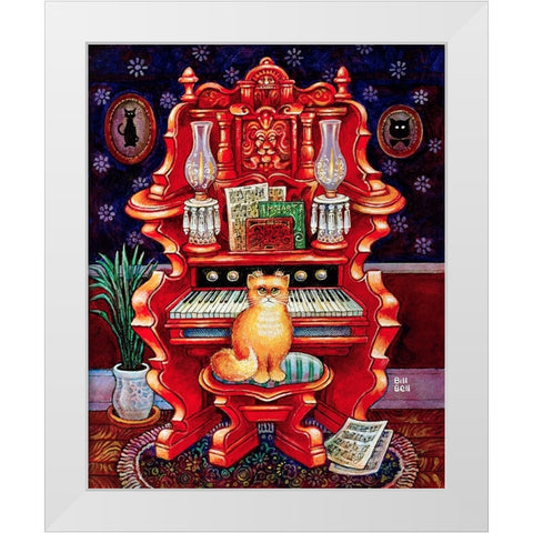 Malcomn White Modern Wood Framed Art Print by Bell, Bill