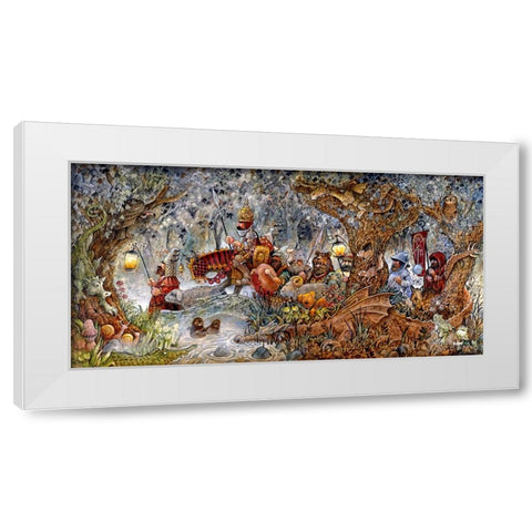 In Search Of Dragons White Modern Wood Framed Art Print by Bell, Bill