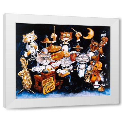 Jazz Sophisticats White Modern Wood Framed Art Print by Bell, Bill