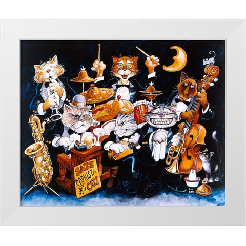 Jazz Sophisticats White Modern Wood Framed Art Print by Bell, Bill