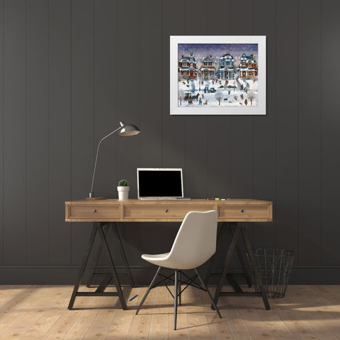 Snow Day White Modern Wood Framed Art Print by Bell, Bill
