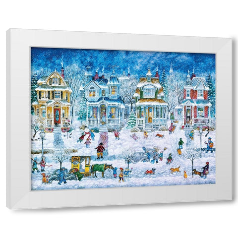Wintertime White Modern Wood Framed Art Print by Bell, Bill