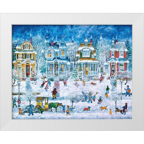 Wintertime White Modern Wood Framed Art Print by Bell, Bill