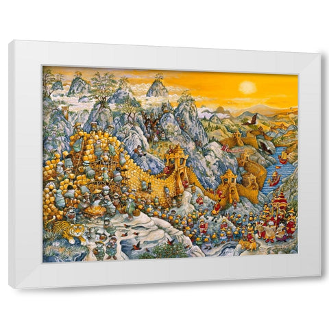 China Wall White Modern Wood Framed Art Print by Bell, Bill