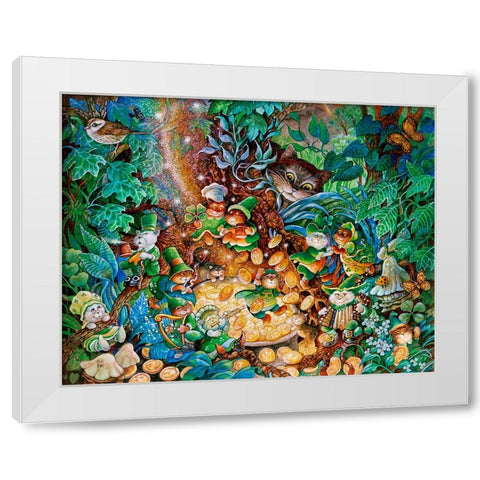 Cats Of Killarney White Modern Wood Framed Art Print by Bell, Bill