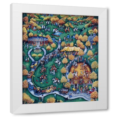 Horse Show White Modern Wood Framed Art Print by Bell, Bill