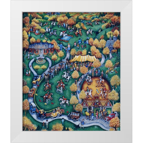 Horse Show White Modern Wood Framed Art Print by Bell, Bill