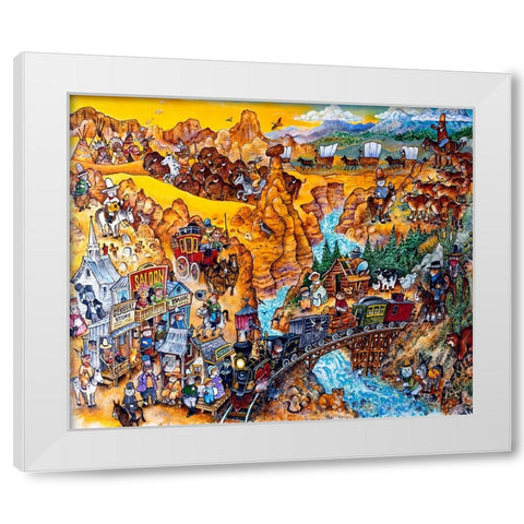 How The West Was Won White Modern Wood Framed Art Print by Bell, Bill